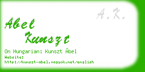 abel kunszt business card