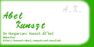 abel kunszt business card